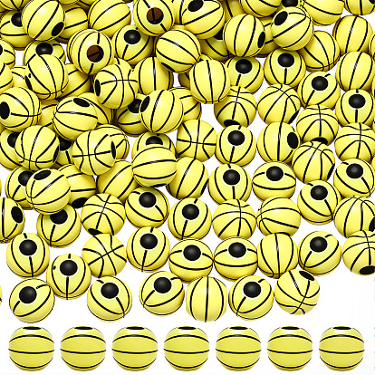 6 наборы непрозрачных акриловых бусин, баскетбол