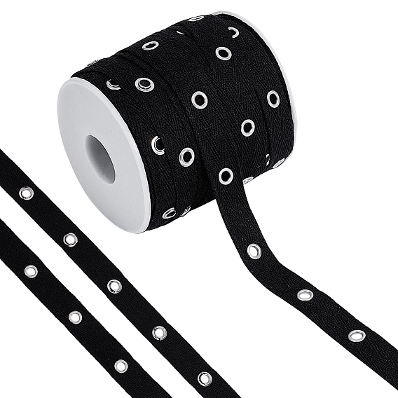 20 Ruban de coton au mètre avec œillets en acier inoxydable, accessoires de vêtements