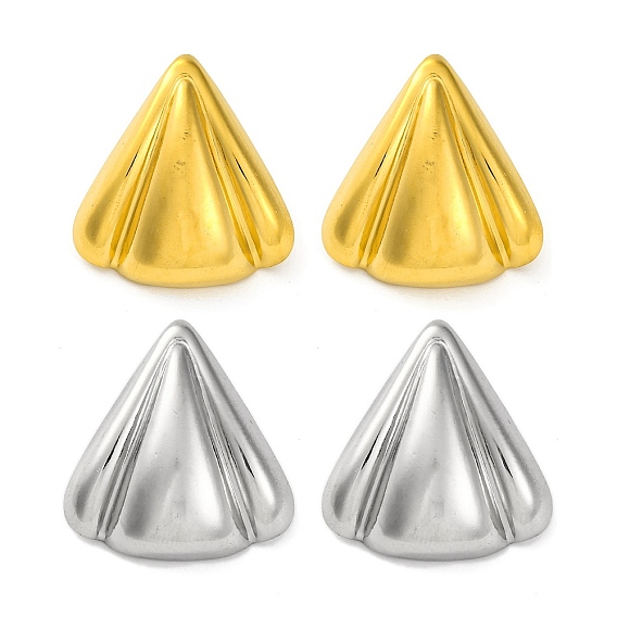 Ионное покрытие (ip) 304 треугольные серьги-гвоздики из нержавеющей стали