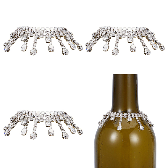 4шт. латунные стеклянные стразы винные бутылки подвески украшения