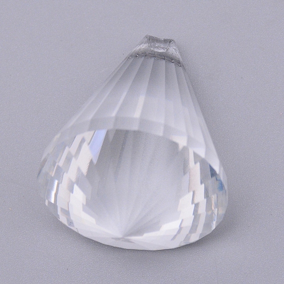 Pendentifs en verre transparent, pour pendentifs suspendus en cristal lustre, facette, cône
