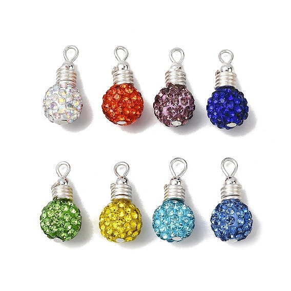 8 шт. подвески из полимерной глины ручной работы со стразами, круглые, с латунной найти