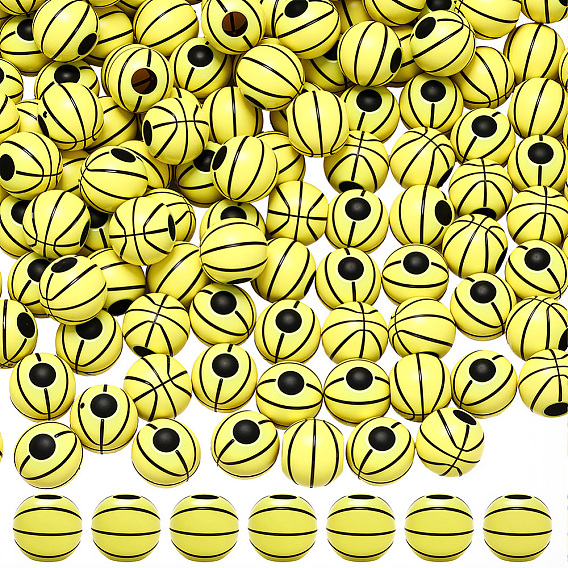 6 наборы непрозрачных акриловых бусин, баскетбол