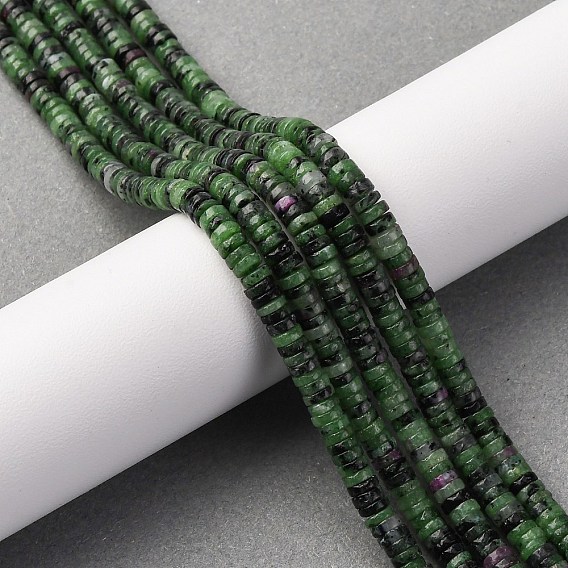 Натуральный рубин в цоизита бусин пряди, плоско-круглые