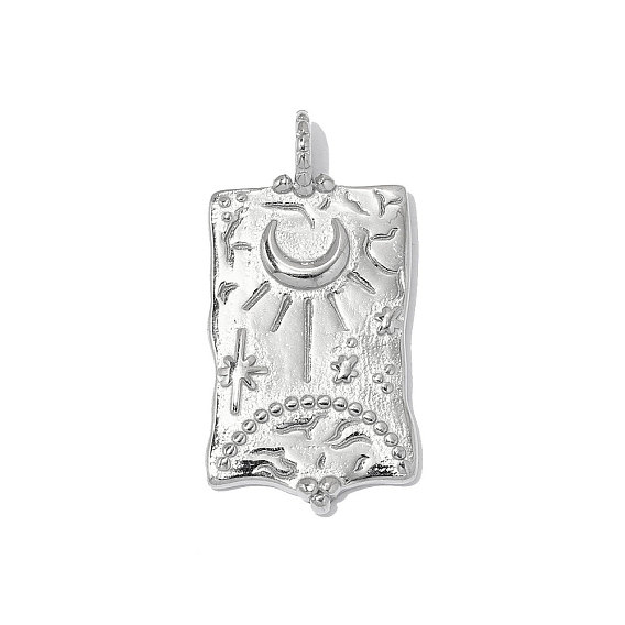 304 подвески из нержавеющей стали, прямоугольник с лунными подвесками, зеркальная полировка