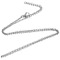 304 Stainless Steel Cable Chain Necklace, with Lobster Claw Clasps