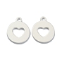 Plating Alloy Pendant, Flat Round with Heart