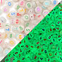 Luminous Translucent Acrylic Beads, with Enamel, Glow In The Dark, Flat Round with Random Number