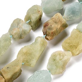 Raw Rough Natural Aquamarine Beads Strands, Nuggets