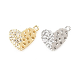Латунные подвески с микропаве на День святого Валентина, прозрачные циркониевые подвески, сердце прелести