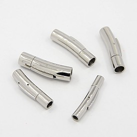 304 Stainless Steel Bayonet Clasps, Column, Mixed Style, 28~30x5~8mm, Hole: 3~6mm