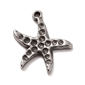 304 Stainless Steel Charms Rhinestone Settings, Starfish