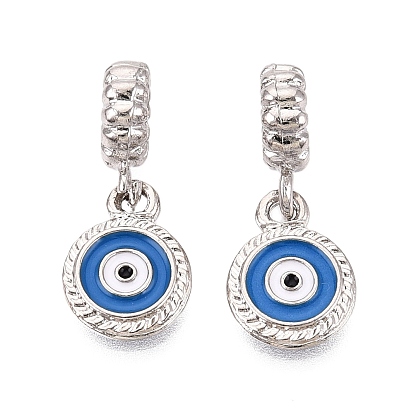 Сплав эмаль европейские подвески с подвесками, кулоны с большим отверстием и изображением синего сглаза