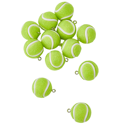 12 Stück Sport-PVC-Kunststoff-Fusselanhänger, Baseball, mit Platin-Eisenschlaufe