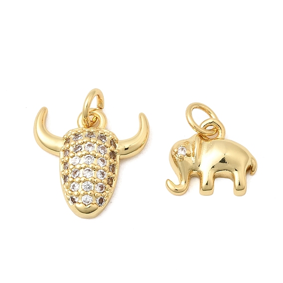 Латунные микропаве прозрачные подвески с фианитом, долговечный, стойки покрытие, без свинца и без кадмия