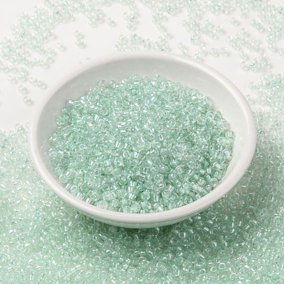 MIYUKI Round Rocailles Beads, Japanese Seed Beads, Pearlized Crystal AB