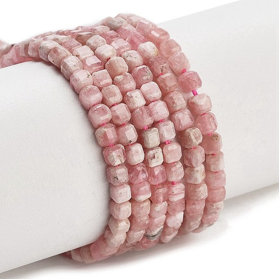 Природные родонит бисером, граненый стол, вырезанный куб, класс А