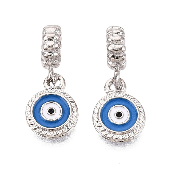 Сплав эмаль европейские подвески с подвесками, кулоны с большим отверстием и изображением синего сглаза