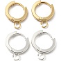16Pcs 2 Colors 201 Stainless Steel Huggie Hoop Earrings Findings, with Vertical Loop, with 316 Surgical Stainless Steel Earring Pins, Ring