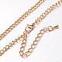 Iron Curb Chain Necklace Making, with Alloy Lobster Claw Clasps and Iron End Chains