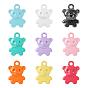 36Pcs 9 Colors Spray Painted Alloy Charms, Bear