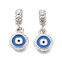 Сплав эмаль европейские подвески с подвесками, кулоны с большим отверстием и изображением синего сглаза