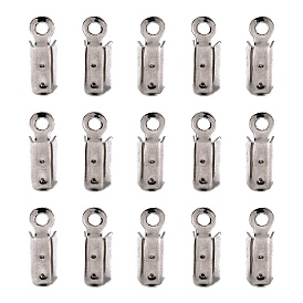 201 из нержавеющей стали раз за обжима концы шнура, 10.5x4.5x4 мм, отверстие : 1 мм