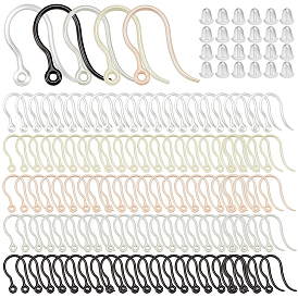 200шт 5 цвета пластиковые крючки для сережек, провод уха, с горизонтальной петлей, 200 гайки ушные пластиковые