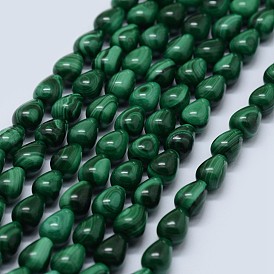 Natural Malachite Beads Strands, Drop