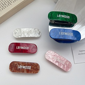 Chic Oval Stone Pattern Hair Clip with Vinegar Acid Letters for Women