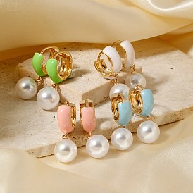 Round Pearl Hoop Earrings for Women, Elegant and Stylish Accessories, Golden