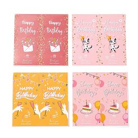 Rectangle Happy Birthday Theme Paper Stickers, Self Adhesive Sticker Labels, for Envelopes, Bubble Mailers and Bags
