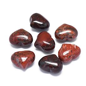 Natural Brecciated Jasper Heart Palm Stone, Pocket Stone for Energy Balancing Meditation