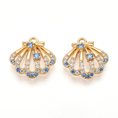 Латунные микро проложить кубического циркония прелести, формы раковины