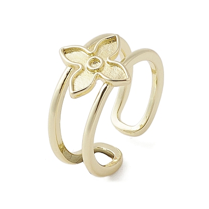 Latón anillos ajustables, sin cadmio y níque y plomo, flor