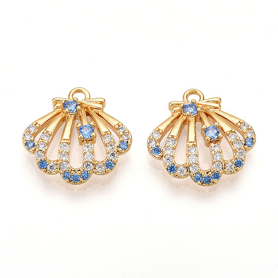 Латунные микро проложить кубического циркония прелести, формы раковины