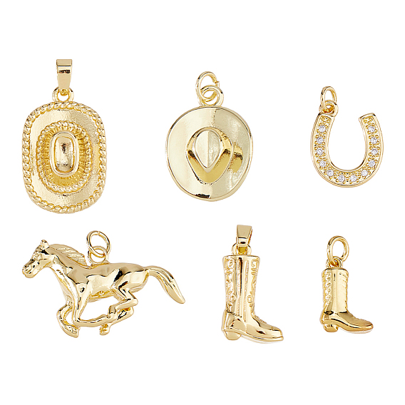 6 шт 6 стили латунные подвески