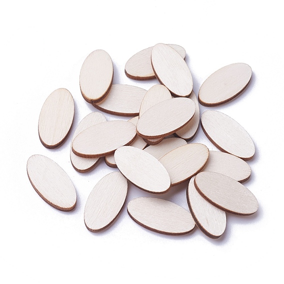 Undyed Wood Cabochons, Oval