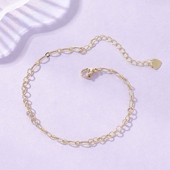 Латунные браслеты-цепочки Фигаро и Роло для женщин