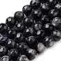 Natural Larvikite Beads Strands, Faceted, Round