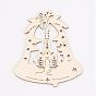 Undyed Wooden Pendants, Christmas Bell