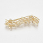 Brass Brooch Rhinestone Settings, with Cubic Zirconia, For Half Drilled Beads, Musical Note, Nickel Free