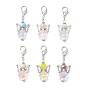 6шт. подвесные украшения в виде цветочного ангела из стекла и акрила, сплав застежки-лобстеры подвески для украшения сумки рюкзака