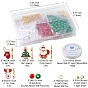 Christmas Theme DIY Bracelet Making Kit, Including Acrylic Round Beads, Santa Claus & Reindeer & Tree Alloy Enamel Pendants