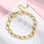 Латунные браслеты-цепочки с кольцами для женщин и мужчин, долговечный, без кадмия и без свинца, стойки покрытие