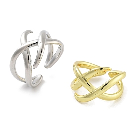 Snake Rack Plating Brass Open Cuff Rings, Wide Band Rings for Women, Long-Lasting Plated, Lead Free & Cadmium Free