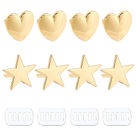 8 наборы 2 стильная сумка из сплава декоративная пряжка зажим, с прокладкой, Сердце и звезда