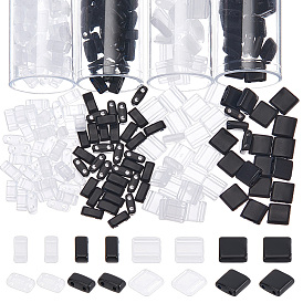 440шт 4 стили непрозрачные акриловые подвески-слайды, квадрат и прямоугольник