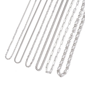 6 шт. 6 стили 304 комплекты ожерелий из нержавеющей стали с цепочкой Фигаро, панцирной цепочкой, коробчатой цепочкой, цепочкой с волнистым плетением и цепочкой-кабелем для женщин, не тускнеет