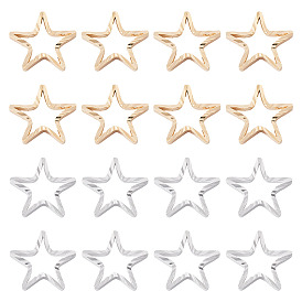 24шт 2 цвета латунные соединительные кольца, долговечный, без кадмия и без свинца, звезда